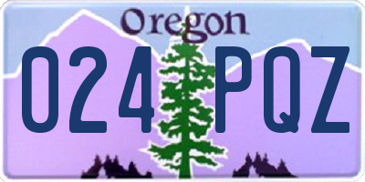 OR license plate 024PQZ