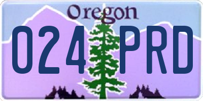 OR license plate 024PRD