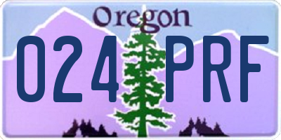 OR license plate 024PRF