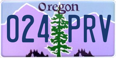 OR license plate 024PRV