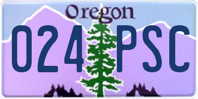 OR license plate 024PSC