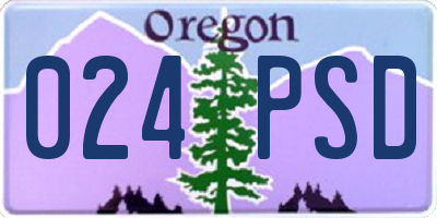 OR license plate 024PSD