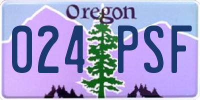 OR license plate 024PSF
