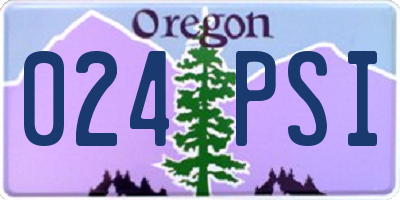 OR license plate 024PSI
