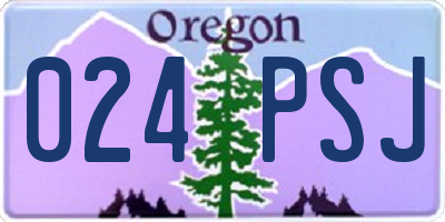 OR license plate 024PSJ
