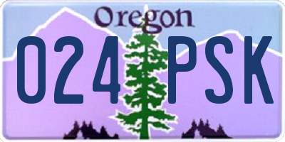 OR license plate 024PSK