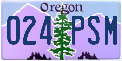 OR license plate 024PSM