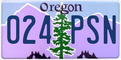 OR license plate 024PSN