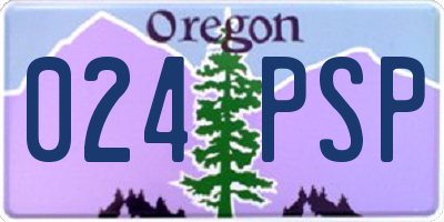 OR license plate 024PSP