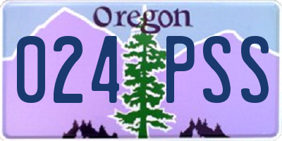 OR license plate 024PSS