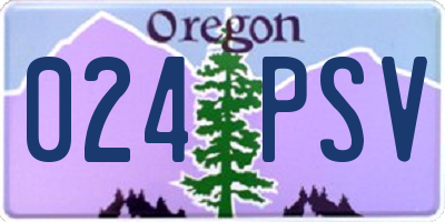 OR license plate 024PSV