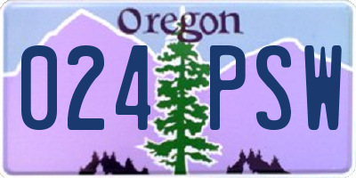 OR license plate 024PSW