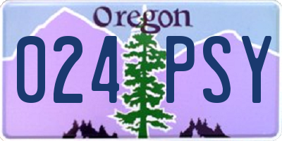 OR license plate 024PSY