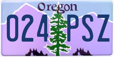 OR license plate 024PSZ