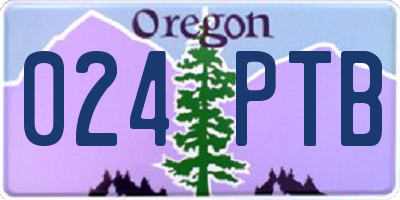 OR license plate 024PTB