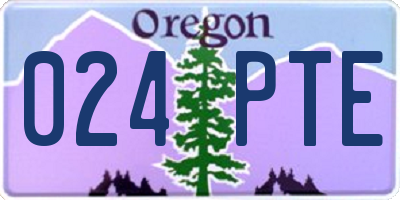 OR license plate 024PTE