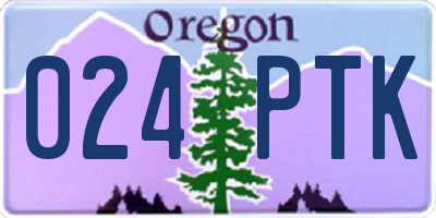 OR license plate 024PTK