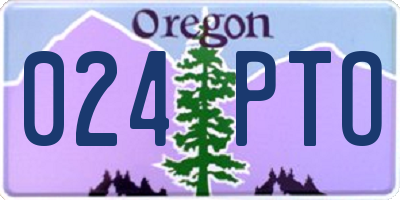 OR license plate 024PTO