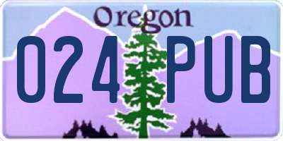 OR license plate 024PUB