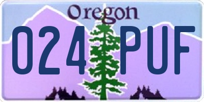 OR license plate 024PUF