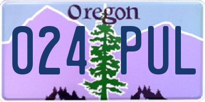 OR license plate 024PUL