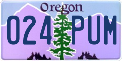 OR license plate 024PUM