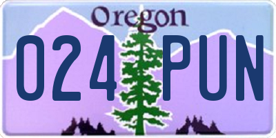OR license plate 024PUN