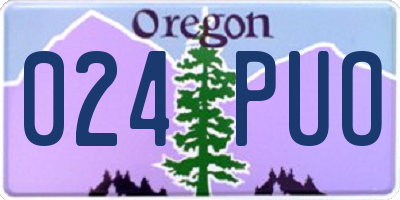 OR license plate 024PUO