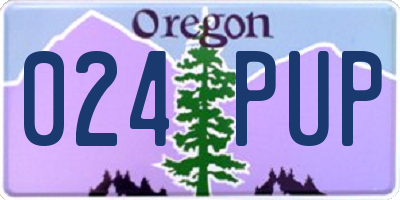 OR license plate 024PUP