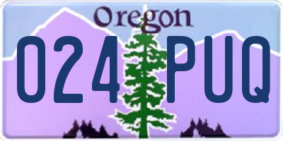 OR license plate 024PUQ