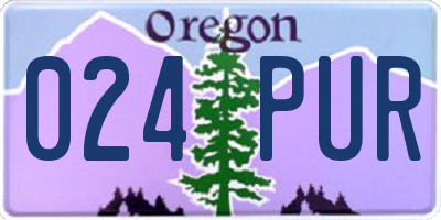 OR license plate 024PUR