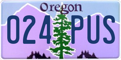 OR license plate 024PUS