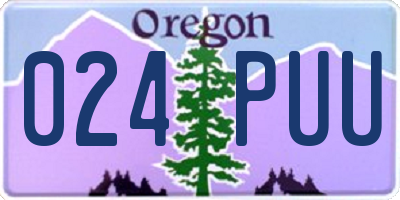 OR license plate 024PUU