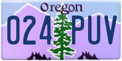 OR license plate 024PUV