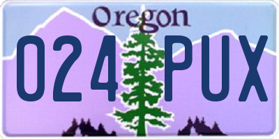 OR license plate 024PUX