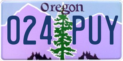 OR license plate 024PUY