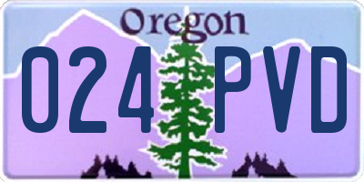 OR license plate 024PVD