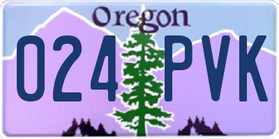 OR license plate 024PVK