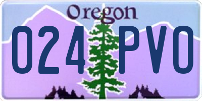 OR license plate 024PVO