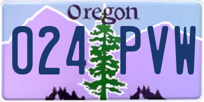 OR license plate 024PVW