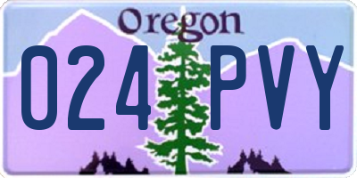OR license plate 024PVY