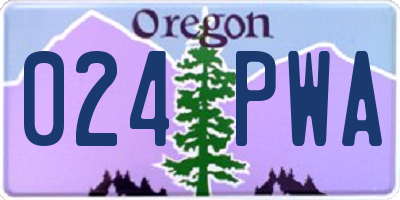 OR license plate 024PWA