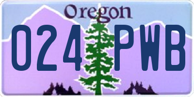 OR license plate 024PWB