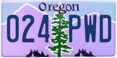 OR license plate 024PWD