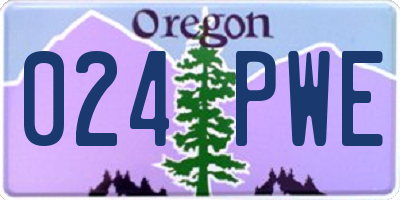 OR license plate 024PWE