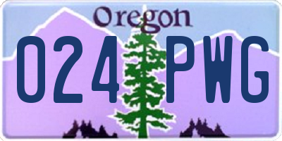 OR license plate 024PWG