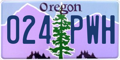 OR license plate 024PWH