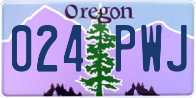 OR license plate 024PWJ