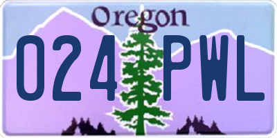 OR license plate 024PWL