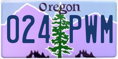 OR license plate 024PWM